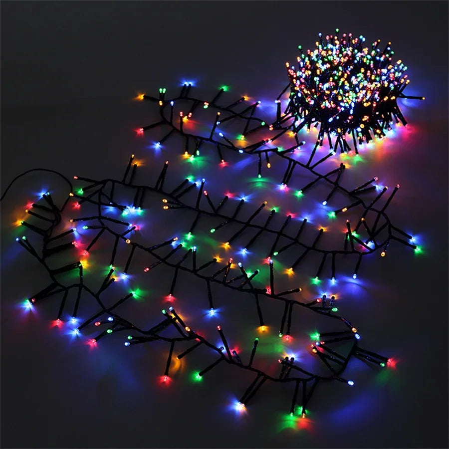 guirlande lumineuse de noël 2000 led étanche pour extérieur 8 modes