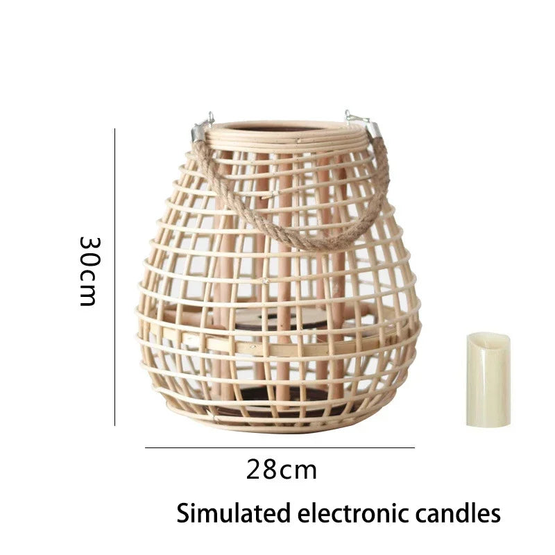 Lampe à vent en rotin avec pieds
