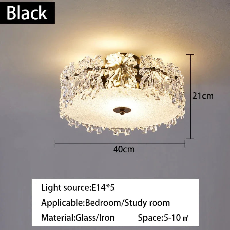 plafonnier led en verre cristal design minimaliste pour intérieur élégant