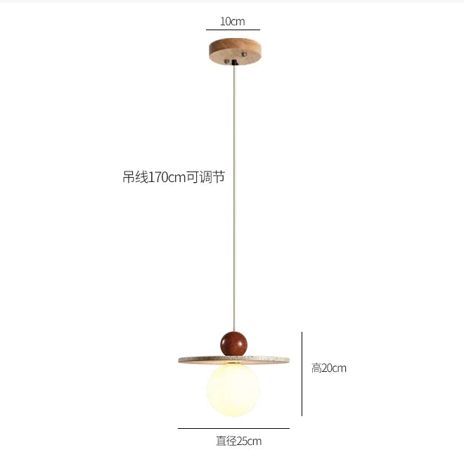 High Quality Cave Stone Hanging Light Glass Ball Ceiling Pendant Lamp Suspension Chandelier for Kitchen Island  Bedroom