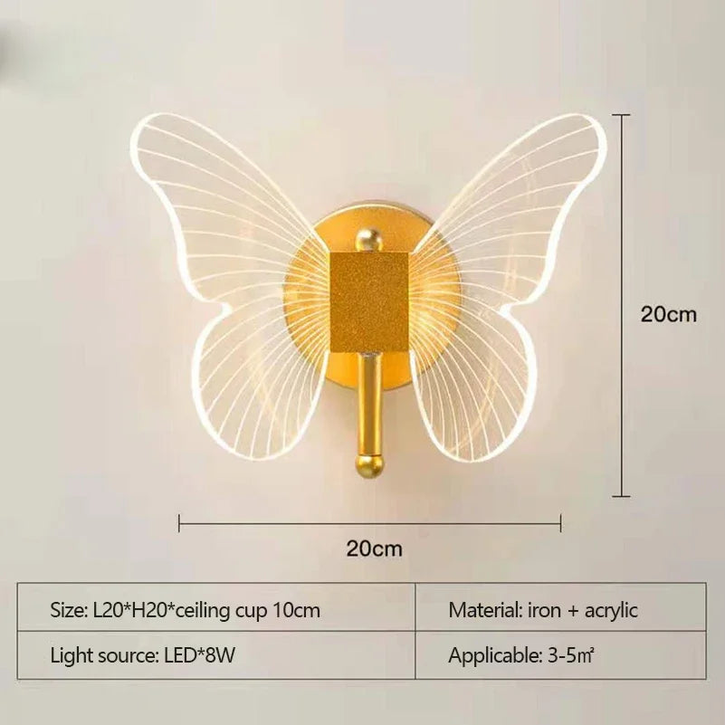 lustre papillon transparent design nordique suspension led