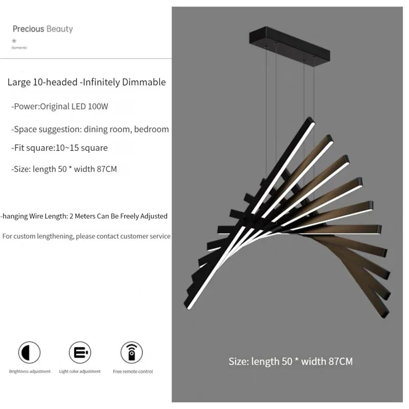suspension nordique à leds pour décoration moderne intérieure