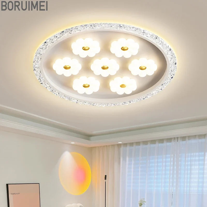 plafonnier à led moderne en cristal pour décoration intérieure