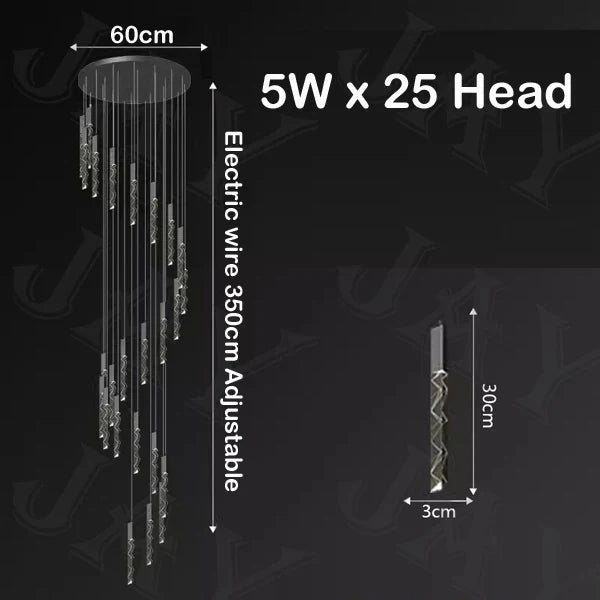 lustre en cristal de luxe à led pour un éclairage élégant