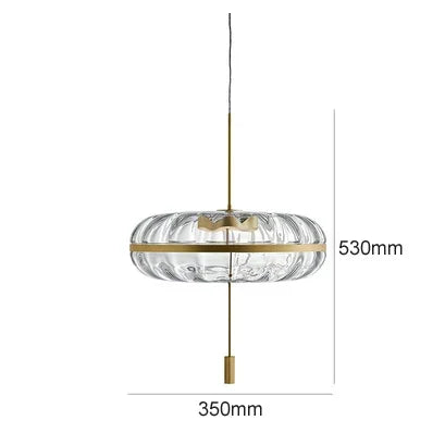 suspension luxe design post-moderne en verre ondulé pour intérieur loft