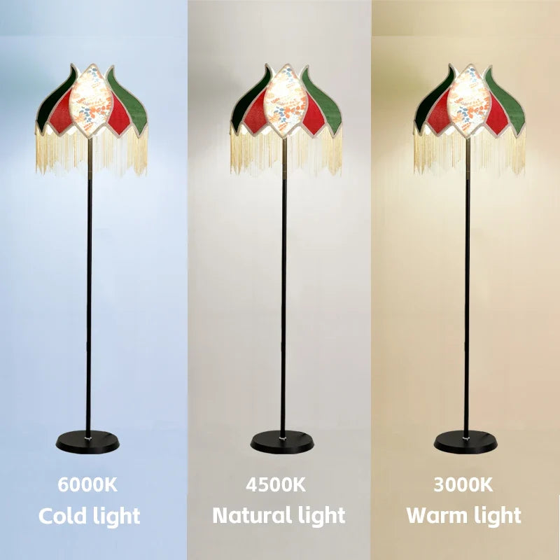 lampadaire led rétro en tissu pour une décoration élégante