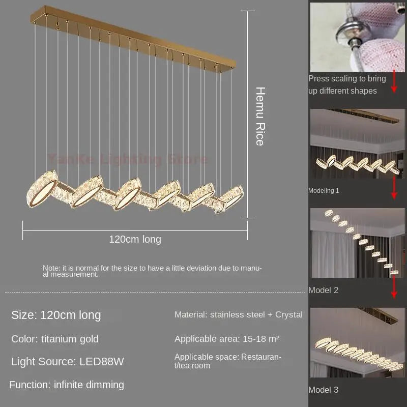 suspension en cristal design nordique luxueux nouvelle collection