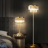 lampadaire moderne en verre et cuivre pour hôtel et bureau