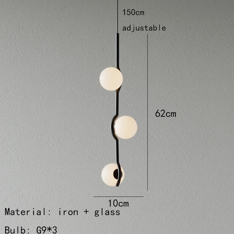 suspension moderne en verre luminaire décoratif d'intérieur