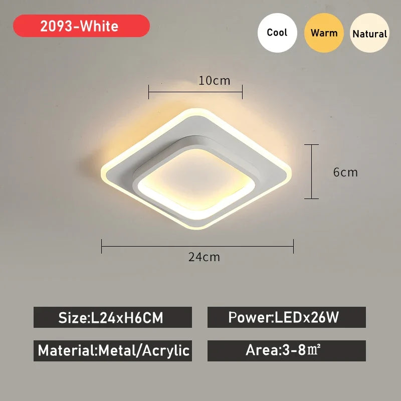 Moderne Led allée lumière plafonniers vestiaire couloir balcon Foyer plafonnier acrylique décoration maison lustre Luminaire