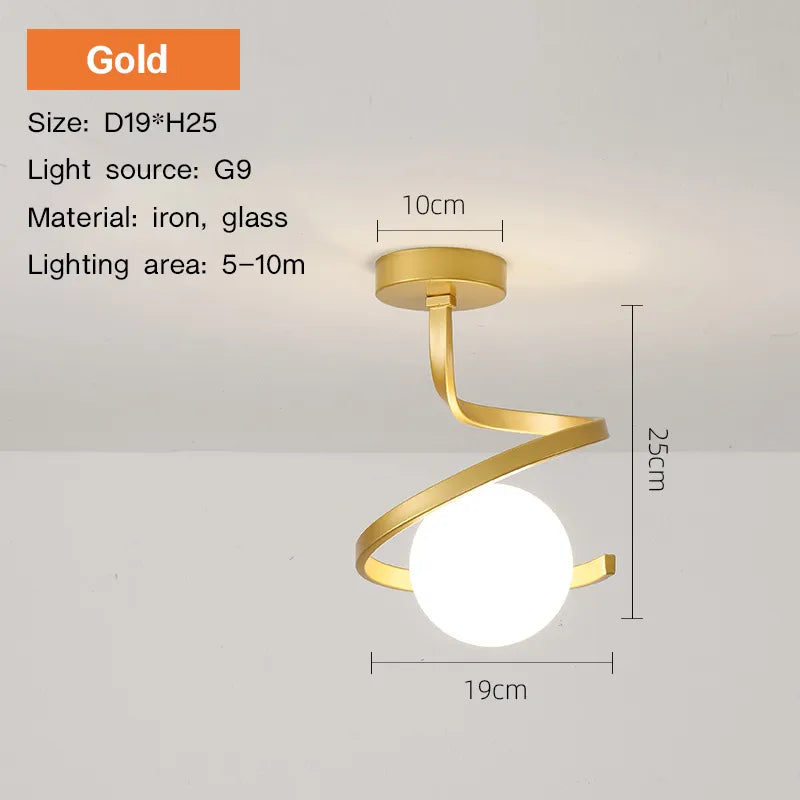 plafonnier led nordique boule verre