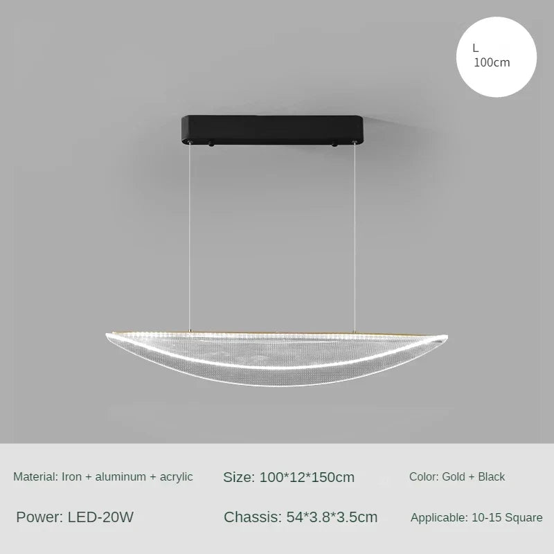 suspension moderne design en fer et acrylique pour ambiance luxe