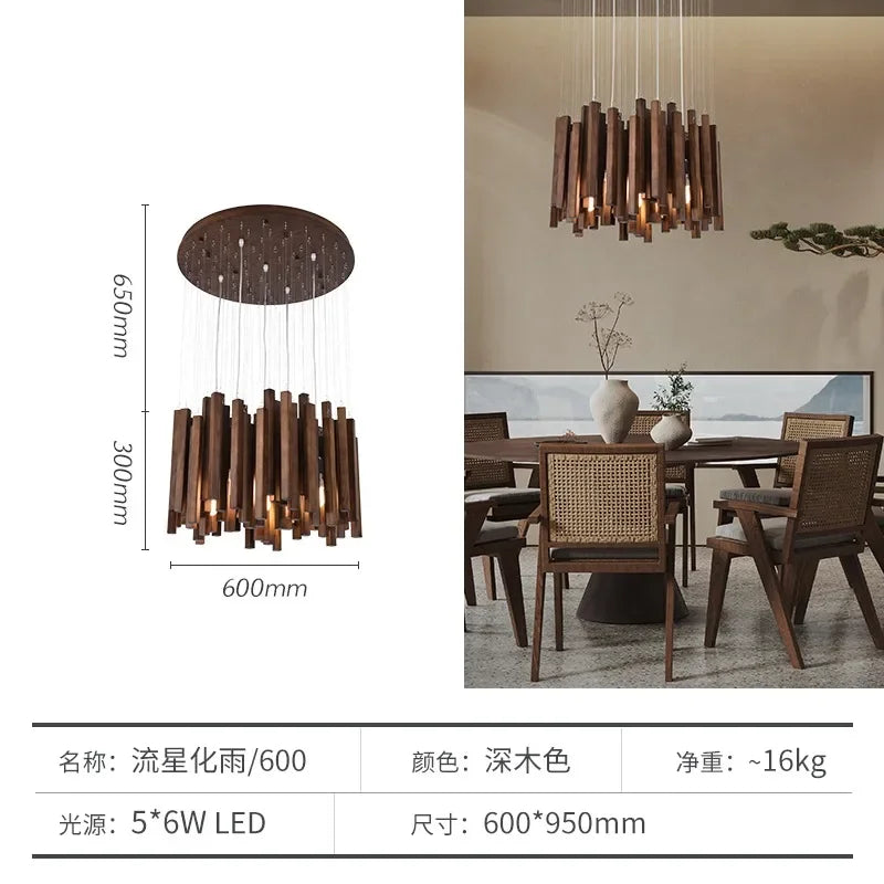 Lustre de Restaurant chinois en bois massif