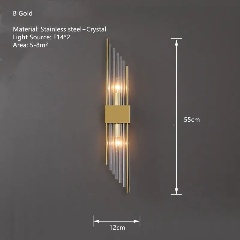 applique murale led en cristal luxe design nordique pour intérieur élégant