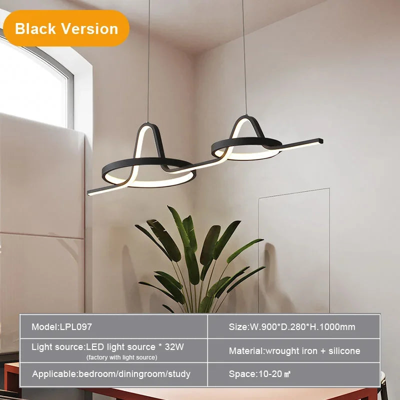 suspension led nordique pour restaurant et bureau