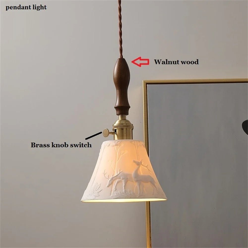 plafonnier moderne rustique céramique abat-jour suspension design loft