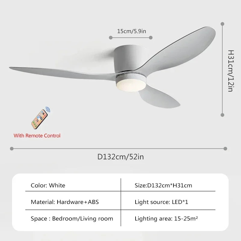 plafonnier ventilateur lumineux avec télécommande design nordique