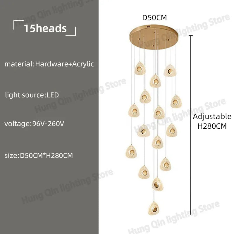 suspension design en acrylique pour intérieur moderne et loft