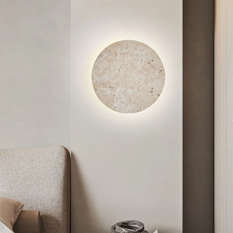 applique murale ronde en pierre naturelle ambiance artistique