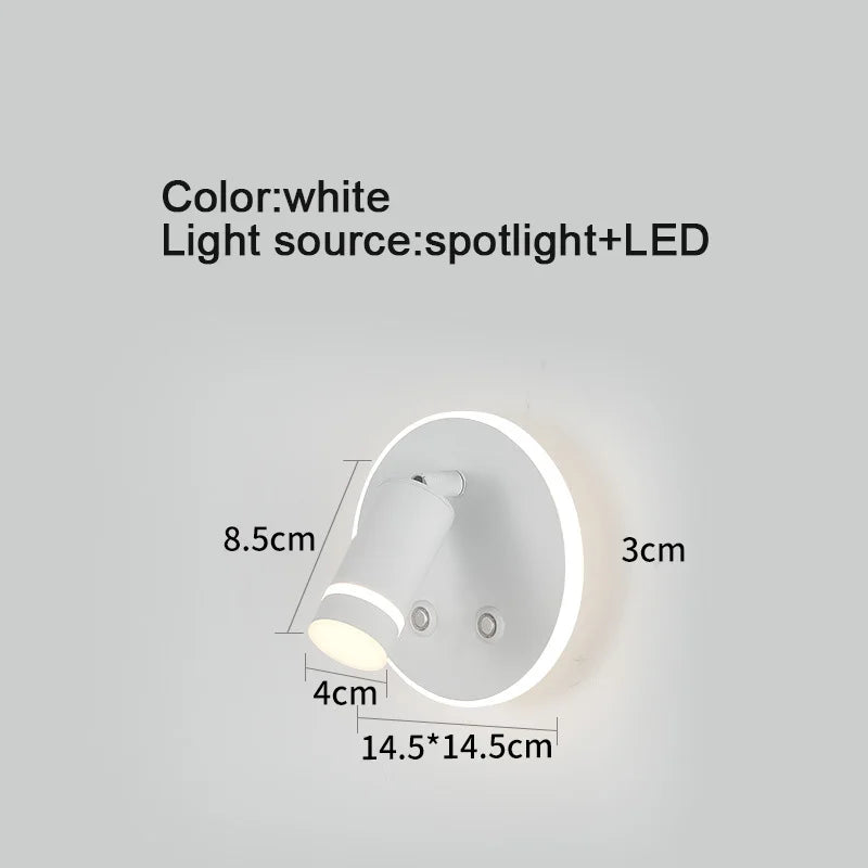 lampe de lecture led rotative avec port usb et interrupteur type-c