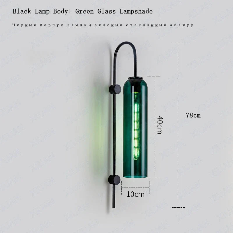 Applique en verre fumée gris ambre blanc vert