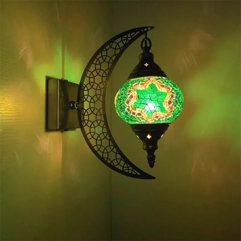 applique murale rétro bohème en forme de lune décorative artisanale