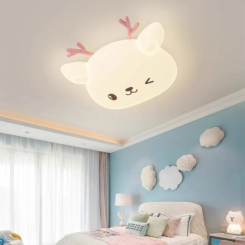plafonnier nordique faon pour chambre d'enfant moderne et chaleureuse