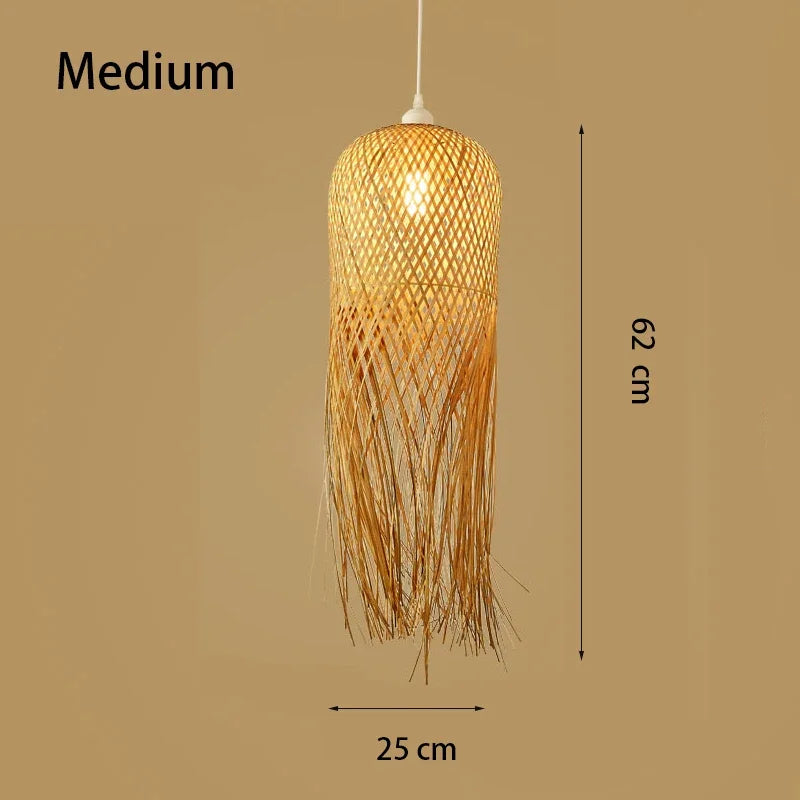 Bamboo Chandelier Chinese Zen tea room Light Southeast Asian Restaurant hotel B&B Style Bamboo hot Pot light Balcony Bar