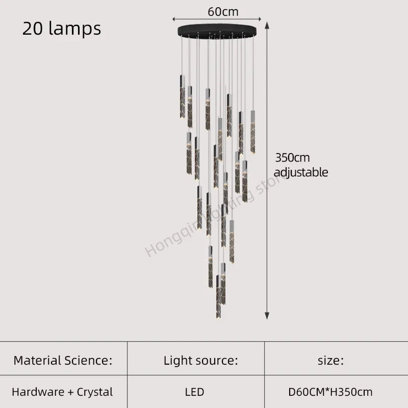 lustre moderne en cristal pour éclairage intérieur élégant