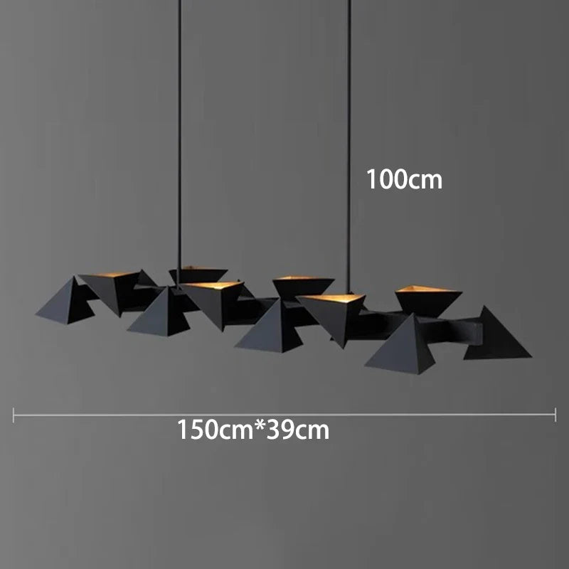 Lustre design moderne en métal noir décoratif intérieur
