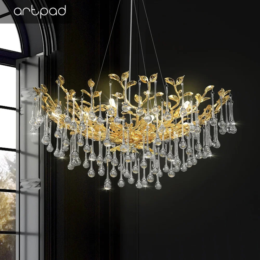 lustre en cristal vintage artpad design élégant pour intérieur moderne
