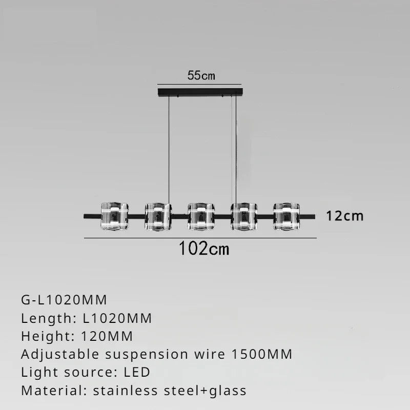 lustre sandyha moderne minimaliste abat-jour verre led suspendu