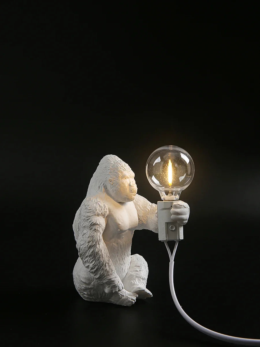 lampe à poser nordique king kong en résine personnalisable animaux