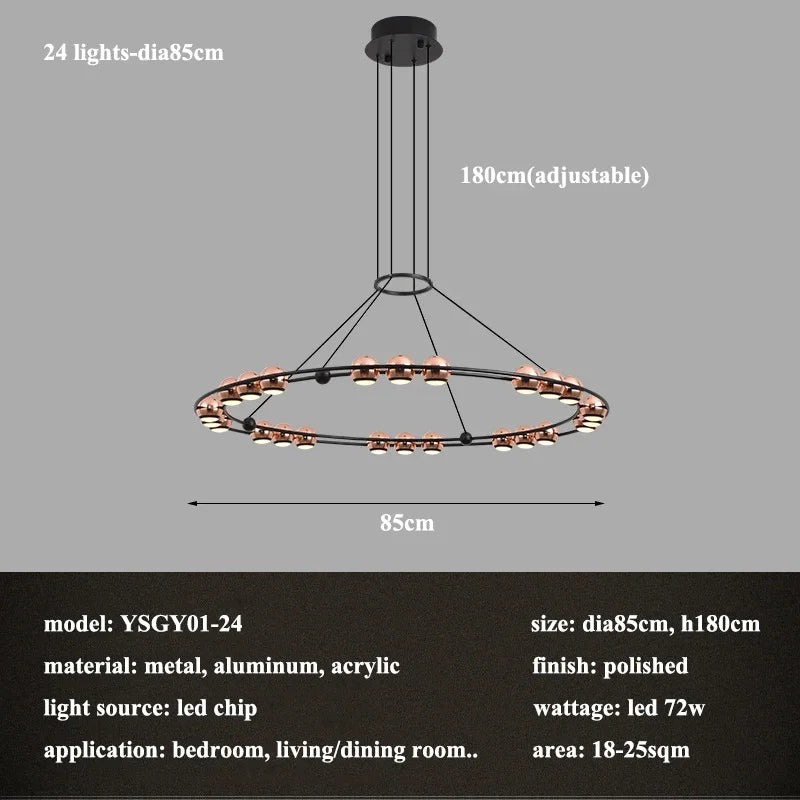lustre LED circulaire moderne design nordique pour intérieur élégant