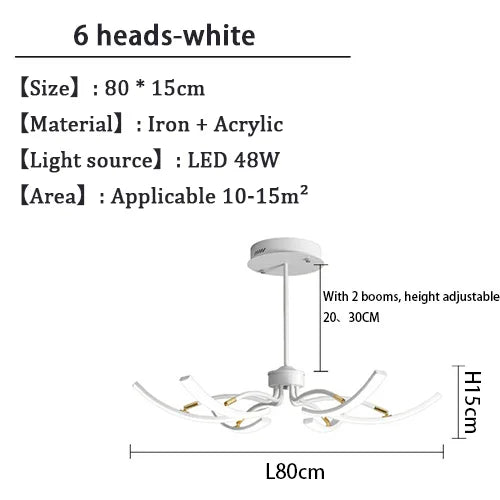 Black Chandelier Iron Dimmable Lamp Design, Suitable For Bedrooms, Living Rooms, Dining Rooms, Kitchens, Adjustable Chandeliers