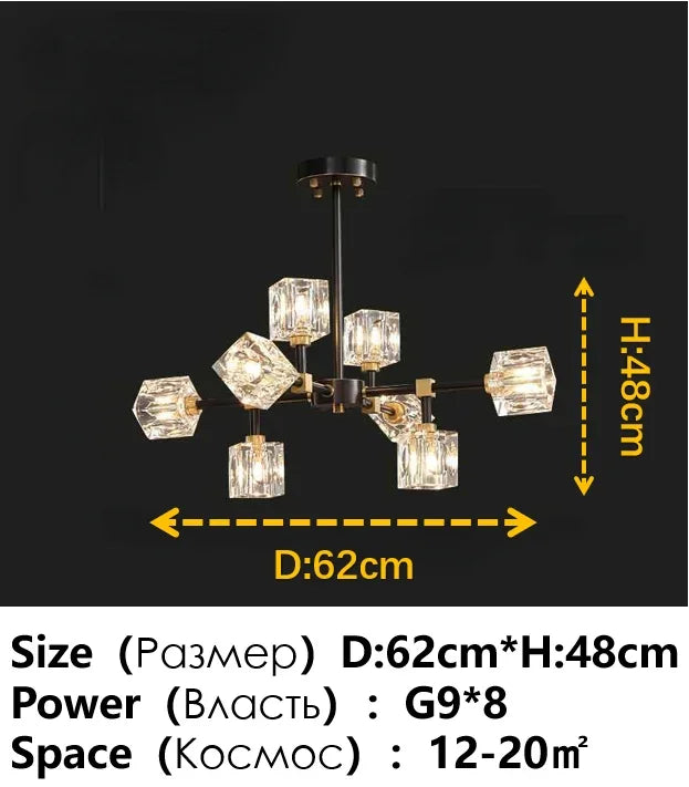 Modern Ceiling Crystal Chandelier Table, Restaurant, Kitchen Bar LED Chandelier Minimalist Home Decoration Light Luxury Crystal