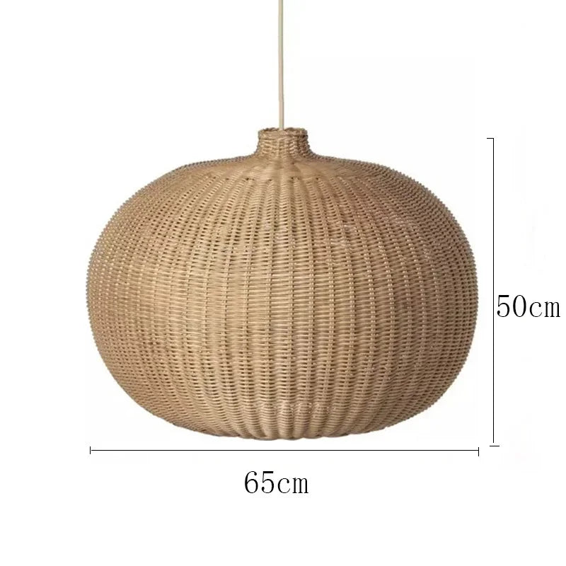 suspension vintage en rotin style chinois fait main pour café et restaurant