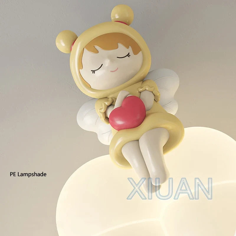 appliques murales créatives led pour enfants en forme d'ours ange lapin