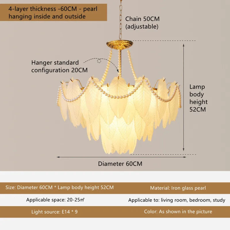 Modern luxury LED leaf dining room chandeliers Creative living room lights Bedroom, kitchen island decorative lighting fixtures