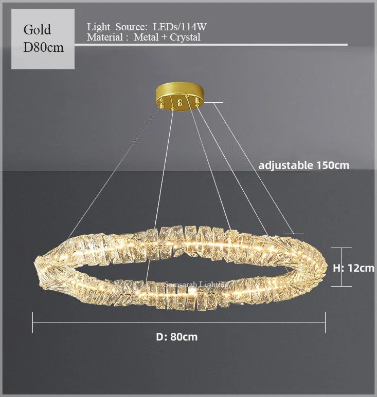 2024 Luxury K9 Crystals Chandelier Led Pendant Lights Steel Luxury Hanging Lamp Fixtures For Home decoration