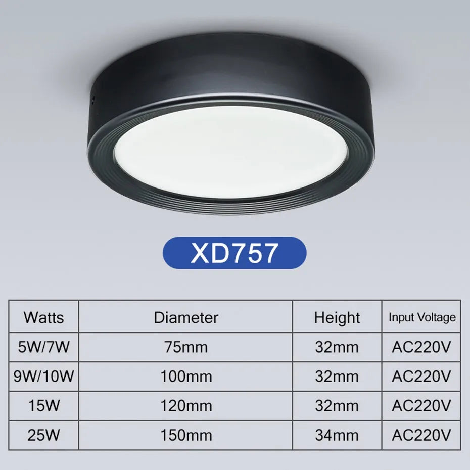 Mini LED plafonniers Dimmable Grain de bois Surface monté Downlight maison chambre décor Spot pour salon 220V 110V