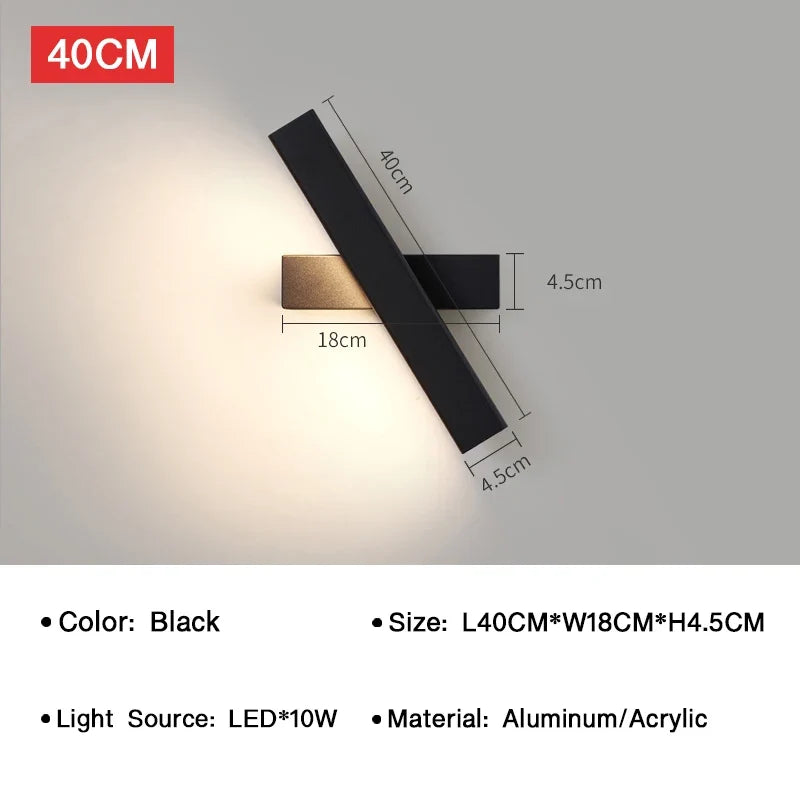 applique murale led moderne rotative pour décoration intérieure