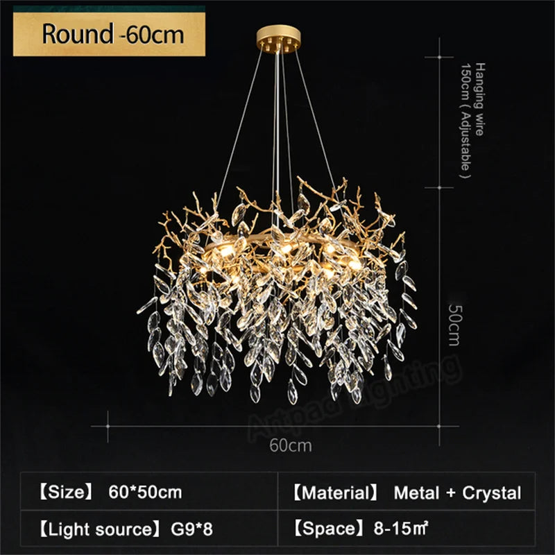 lustre en verre doré design luxueux pour décoration intérieure