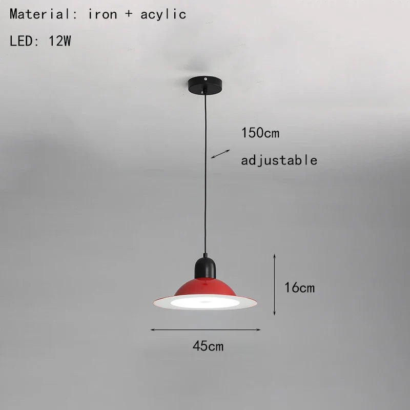 suspension led en métal avec lumière modifiable