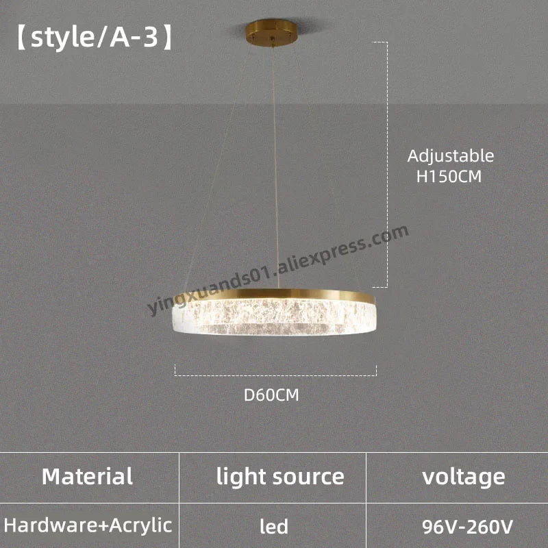 lustre moderne à anneau circulaire pour décoration intérieure