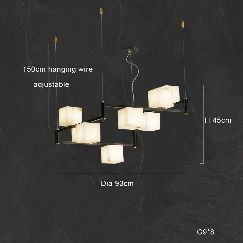 plafonnier led suspendu marbre blanc design moderne décoratif idéal villas