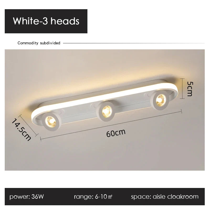 Plafonnier LED noir moderne projecteur
