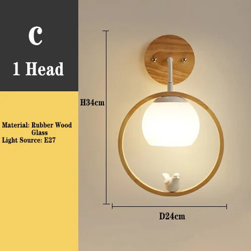 suspension modernes en bois avec led intégrée