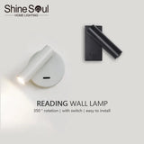 Applique murale led moderne réglable rotative pour lecture