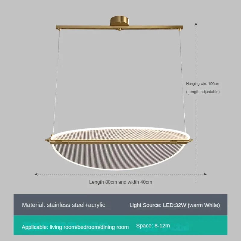 lustre rectangulaire réglable en acrylique pour éclairage créatif